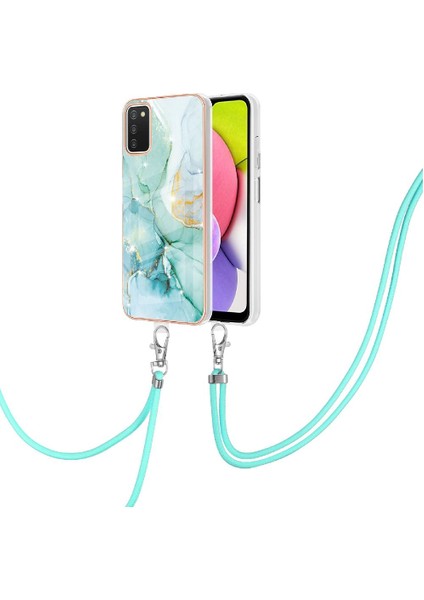 Samsung Galaxy A03S Mermer Anti-Scratch Yumuşak Crossbody Kordon Için Kılıf (Yurt Dışından)