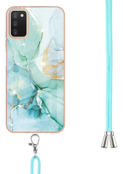 Samsung Galaxy A03S Mermer Anti-Scratch Yumuşak Crossbody Kordon Için Kılıf (Yurt Dışından)