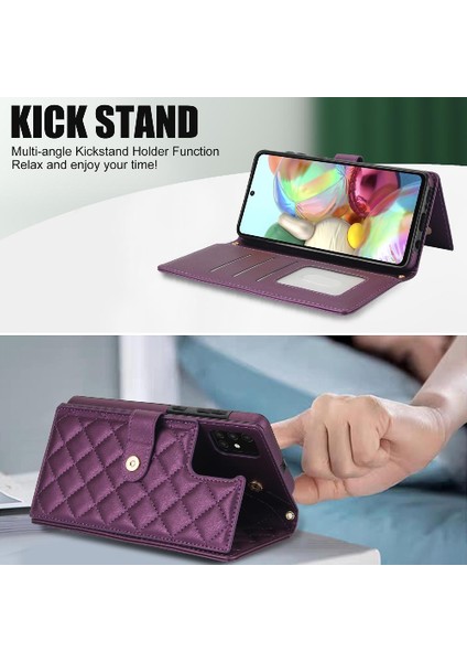 Samsung Galaxy A52 4g/5g Deri Cüzdan Kılıf ile Crossbody Tarzı (Yurt Dışından)