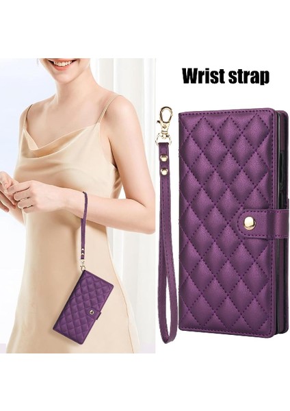 Samsung Galaxy A52 4g/5g Deri Cüzdan Kılıf ile Crossbody Tarzı (Yurt Dışından)