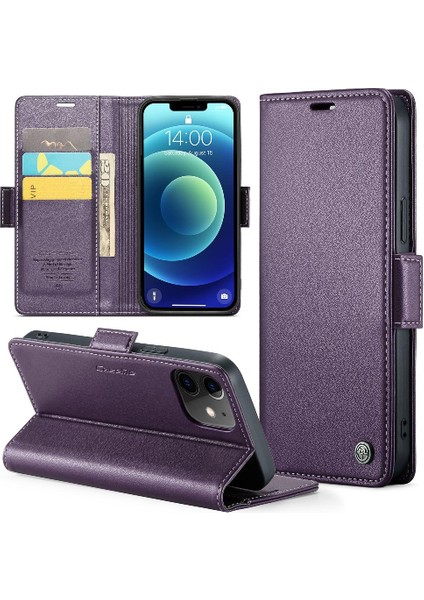 IPhone 12/12 Pro Anti Dolandırıcılık Cüzdan Kılıf Darbeye Vaka (Yurt Dışından)