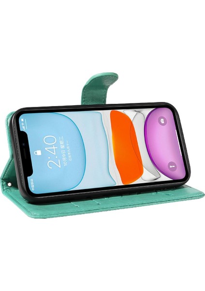 IPhone 11 Için Kılıf ve Kart Yuvası Yüksek Kaliteli Deri Kabartmalı Kelebek (Yurt Dışından)