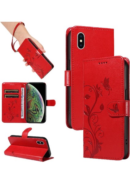 IPhone Xs Max Kabartmalı Kelebek Cüzdan Telefon Kılıfı El ve (Yurt Dışından)