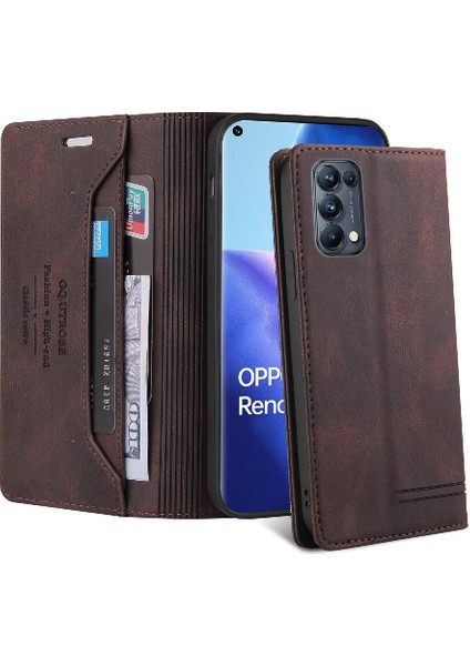 Oppo Reno5 Pro 5g Premium Deri Premium Deri Kickstand Için Kılıf (Yurt Dışından) indirimleri