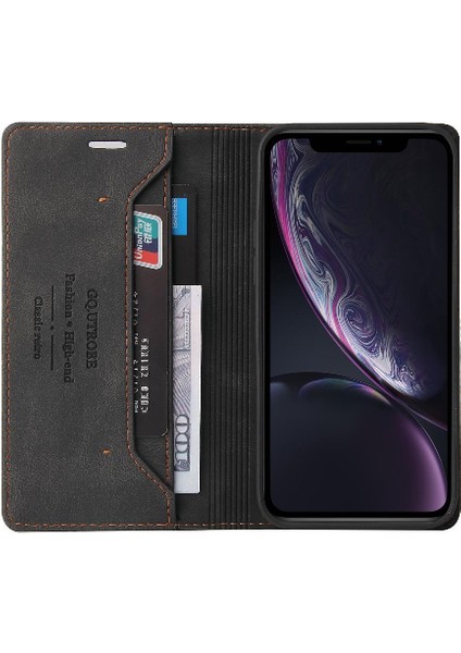 IPhone X/xs Kickstand Premium Deri Premium Deri Iki Kart (Yurt Dışından)