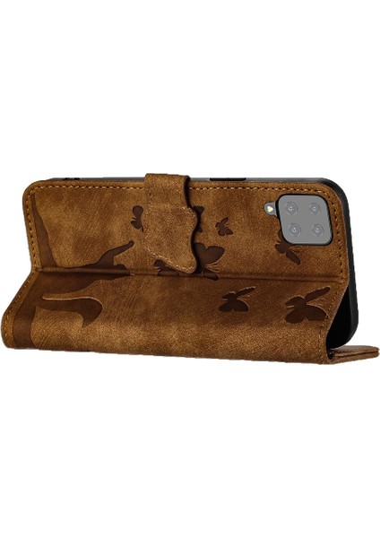 Samsung Galaxy Case 5g Için Kılıf Cüzdan Kılıf Flip Folio Kabartmalı Kelebek (Yurt Dışından)