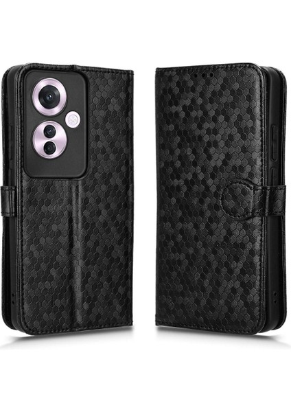 Oppo RENO11 F 5g Manyetik Toka Için Kılıf Geometrik Desen Deri Cüzdan (Yurt Dışından)