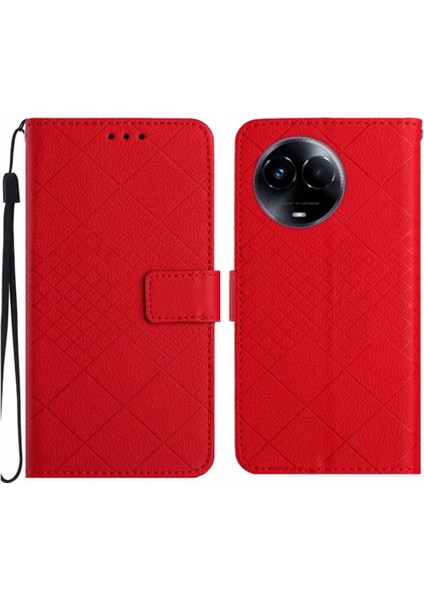 Realme 11 5g Manyetik Kapak Için Flip Case Kart Yuvası Standı Elmas Kabartmalı (Yurt Dışından)