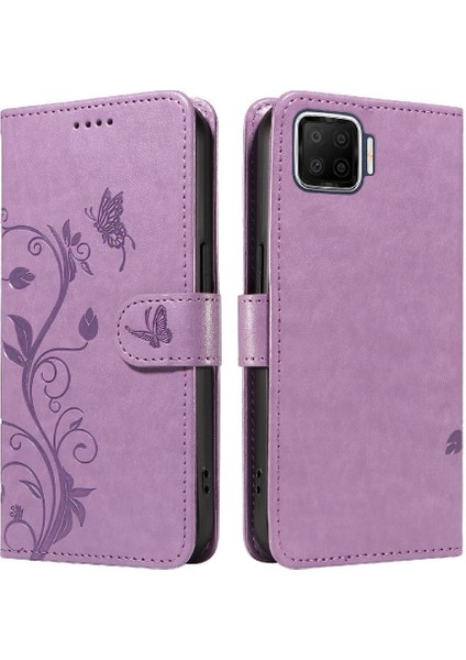 Oppo F17/A73 2020 4g Kabartmalı Kelebek Cüzdan Telefon Kılıfı Için Kılıf (Yurt Dışından)