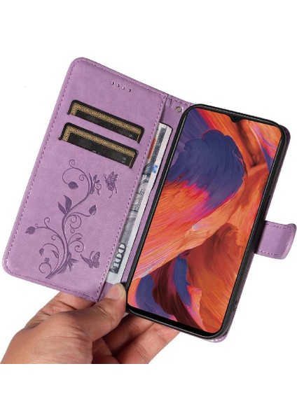 Oppo F17/A73 2020 4g Kabartmalı Kelebek Cüzdan Telefon Kılıfı Için Kılıf (Yurt Dışından)