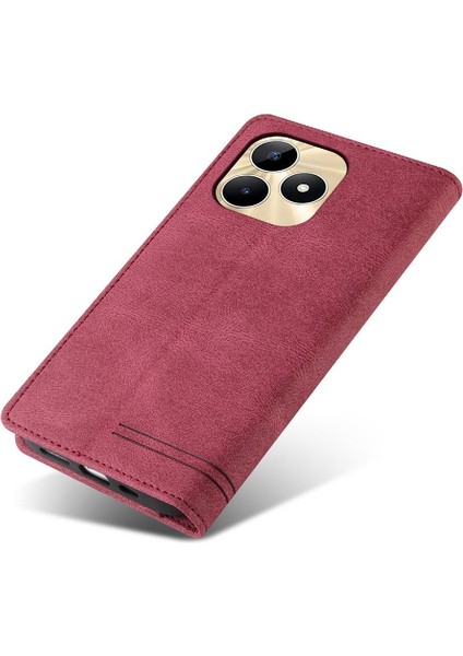 Realme C53 4g Premium Deri Iki Kart Yuvaları Kickstand Premium Için Kılıf (Yurt Dışından) indirimleri