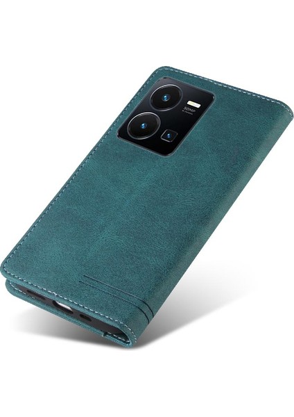 Vivo Y22S Premium Deri Iki Kart Yuvası Kickstand Premium Için Kılıf (Yurt Dışından) fırsatları