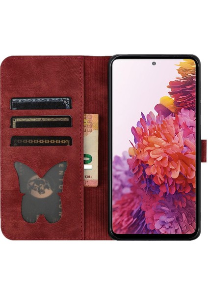 Samsung Galaxy S20 Artı Kabartmalı Kelebek Kedi Flip Folio Cüzdan (Yurt Dışından)