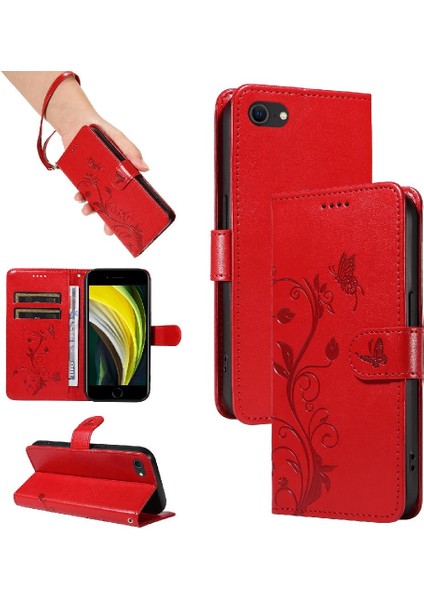 IPhone 6/6s ve Kart Yuvası Kabartmalı Kelebek Cüzdan Telefon Kılıfı (Yurt Dışından)