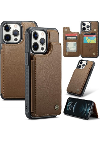 IPhone 12 Pro Max Rfıd Engelleme Kart Tutucu Pu Için Caseme Cüzdan Kılıf (Yurt Dışından)