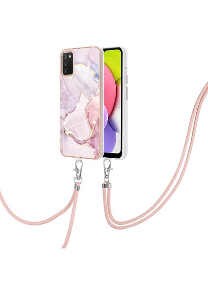 Samsung Galaxy A03S Mermer Anti-Scratch Yumuşak Crossbody Kordon Için Kılıf (Yurt Dışından)