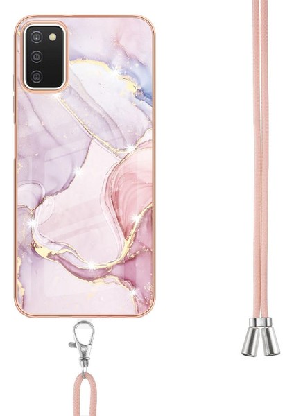 Samsung Galaxy A03S Mermer Anti-Scratch Yumuşak Crossbody Kordon Için Kılıf (Yurt Dışından)