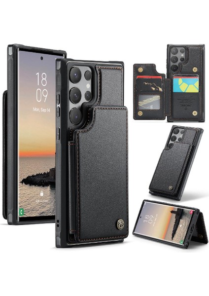 Samsung Galaxy S24 Ultra Kart Tutucu Pu Deri Için Caseme Cüzdan Kılıf (Yurt Dışından)