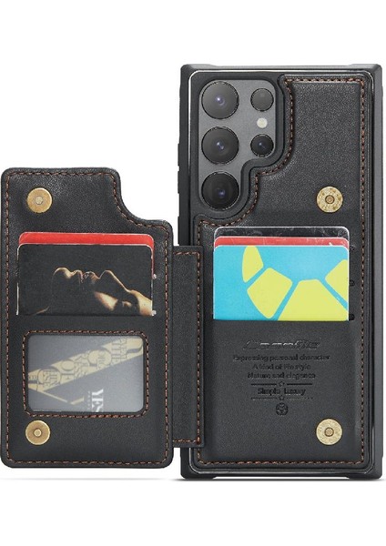 Samsung Galaxy S24 Ultra Kart Tutucu Pu Deri Için Caseme Cüzdan Kılıf (Yurt Dışından)