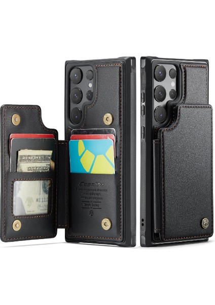 Samsung Galaxy S24 Ultra Kart Tutucu Pu Deri Için Caseme Cüzdan Kılıf (Yurt Dışından)