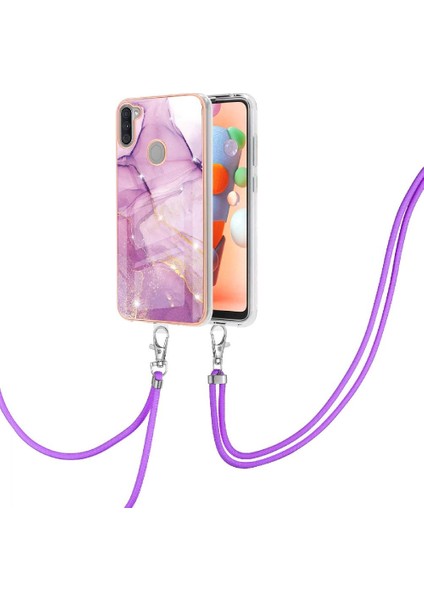 Samsung Galaxy A11 Mermer Tampon Anti-Scratch Yumuşak Crossbody (Yurt Dışından)