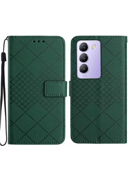 Vivo Y200E 5G/Y100 5g Için Flip Case El Kayışı ile Kart Yuvası Standı Cüzdan (Yurt Dışından)