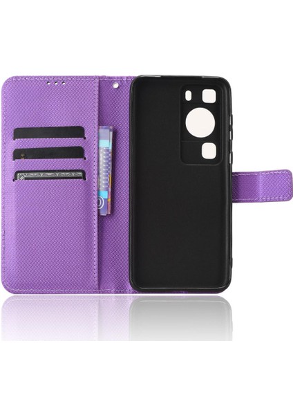 Huawei Için Kılıf P60/P60 Pro Kapak Kickstand Manyetik Cüzdan Kart Tutucu (Yurt Dışından)