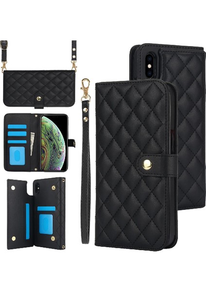Iphone Xs Max Standı Fonksiyonu Crossbody Tarzı 5 Kart Yuvaları ile (Yurt Dışından)
