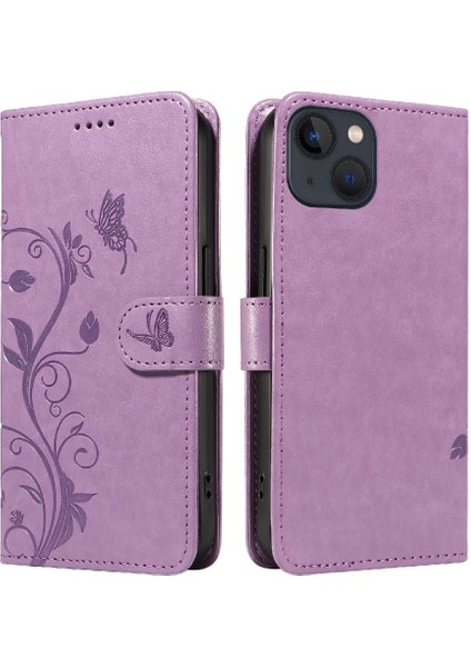 IPhone 13 Mini Yüksek Kalite Deri Cüzdan Telefon Kılıfı Kabartmalı (Yurt Dışından)