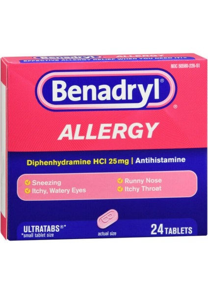 Allergy Ultratabs 25mg 24 Tablets