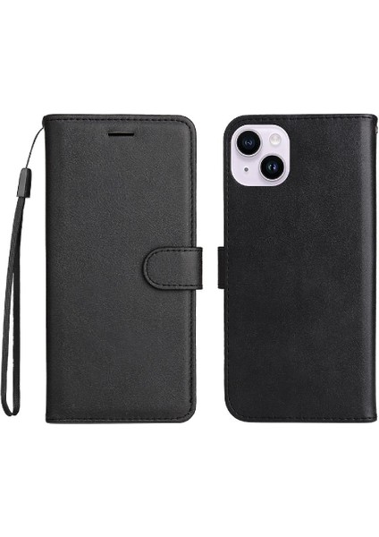 Iphone 15 Için Flip Case Artı Klasik Düz Renk Iş Cüzdan Telefon (Yurt Dışından)
