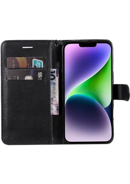 Iphone 15 Için Flip Case Artı Klasik Düz Renk Iş Cüzdan Telefon (Yurt Dışından) modelleri