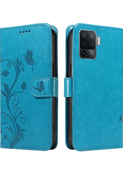 Oppo A94 4g/oppo 5f Kabartmalı Kelebek El Kayışı ile Yüksek ve (Yurt Dışından)