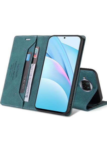 Xiaomi 10T Lite Premium Deri Kickstand Iki Kart Yuvaları Için Kılıf (Yurt Dışından)