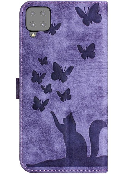 Samsung Galaxy Case 5g Için Kılıf Cüzdan Kılıf Flip Folio Kabartmalı Kelebek (Yurt Dışından)