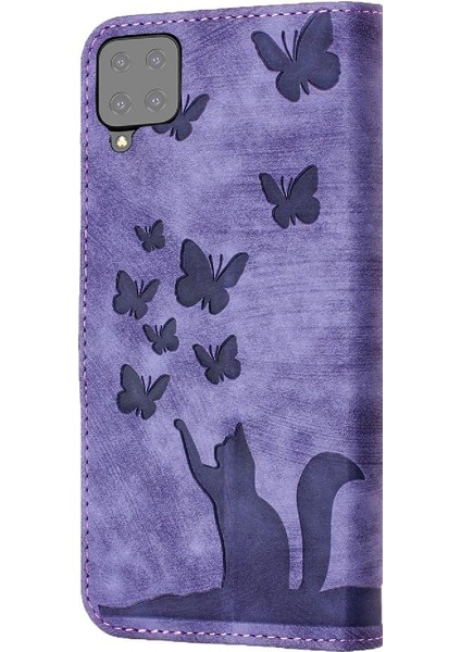 Samsung Galaxy Case 5g Için Kılıf Cüzdan Kılıf Flip Folio Kabartmalı Kelebek (Yurt Dışından)
