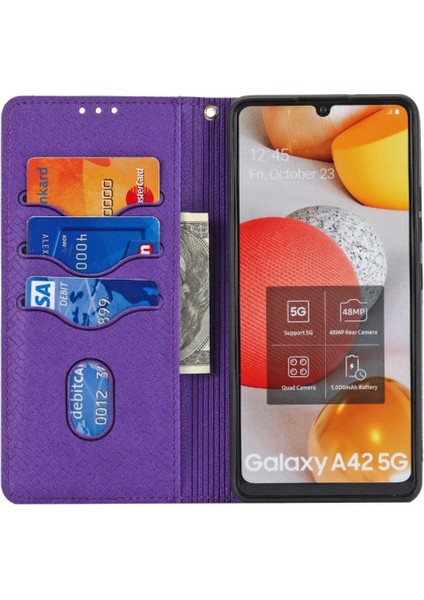 Samsung Galaxy A22 4g Pu Deri Kapak Kredi Kartı Tutucu Flip Case (Yurt Dışından)
