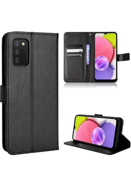 Samsung Galaxy A03S Kickstand Manyetik Cüzdan Kapak Kart Tutucu (Yurt Dışından)