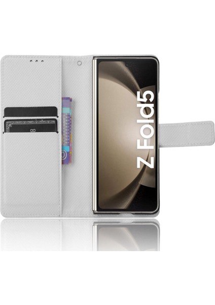 Samsung Galaxy Z Için Kılıf Fold 5 Kapak Kickstand Manyetik Cüzdan Kart (Yurt Dışından)