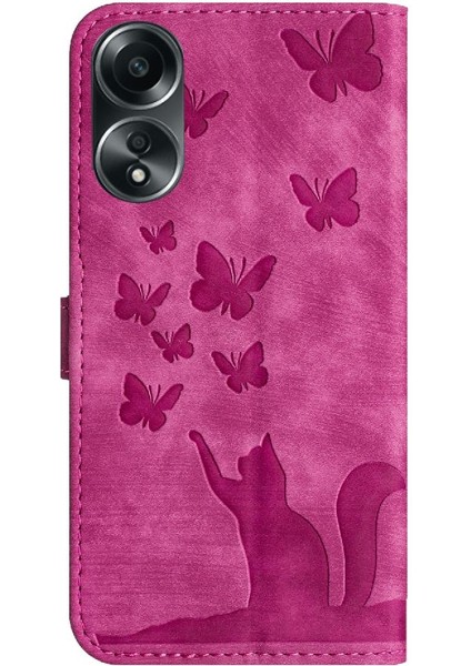 Oppo A78 4g Kart Cep Cüzdan Kılıf Için Kılıf Kabartmalı Kelebek Kedi Flip (Yurt Dışından) fırsatları
