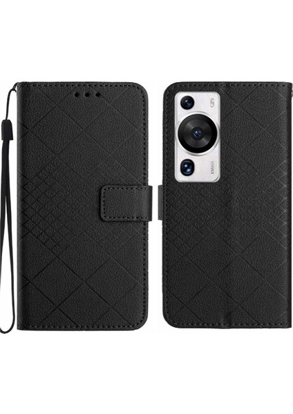 Huawei Için Flip Case P60/P60 Pro Cüzdan Pu Deri Kart Yuvası Standı Elmas (Yurt Dışından)