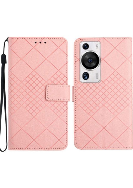 Huawei Için Flip Case P60/P60 Pro Cüzdan Pu Deri Kart Yuvası Standı Elmas (Yurt Dışından)