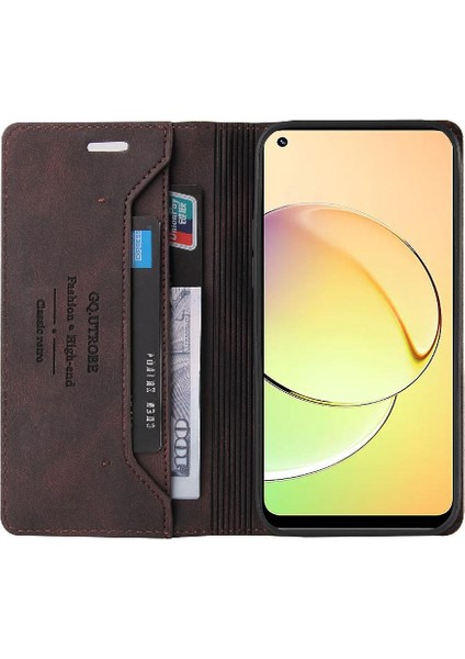 Realme 10 Kickstand Iki Kart Yuvaları Premium Deri Premium Için Kılıf (Yurt Dışından) indirimleri
