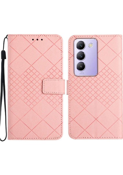 Vivo Y200E 5G/Y100 5g Için Flip Case El Kayışı ile Kart Yuvası Standı Cüzdan (Yurt Dışından)