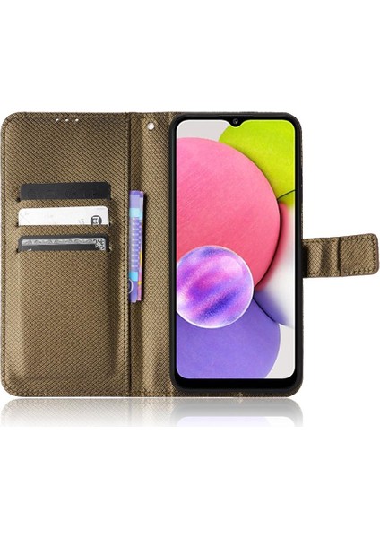 Samsung Galaxy A03S Kickstand Manyetik Cüzdan Kapak Kart Tutucu (Yurt Dışından)
