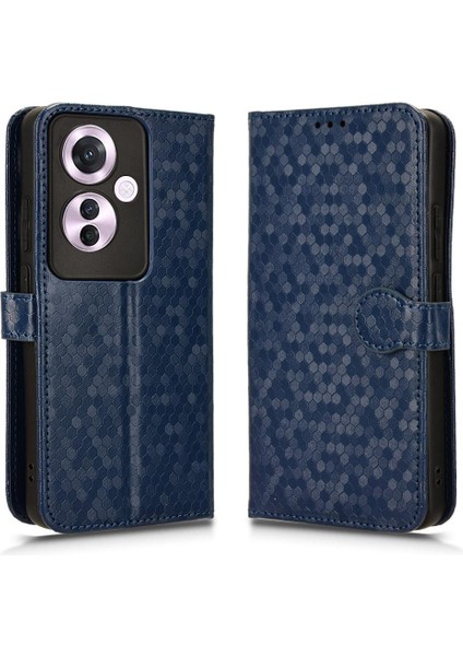 Oppo RENO11 F 5g Manyetik Toka Için Kılıf Geometrik Desen Deri Cüzdan (Yurt Dışından)