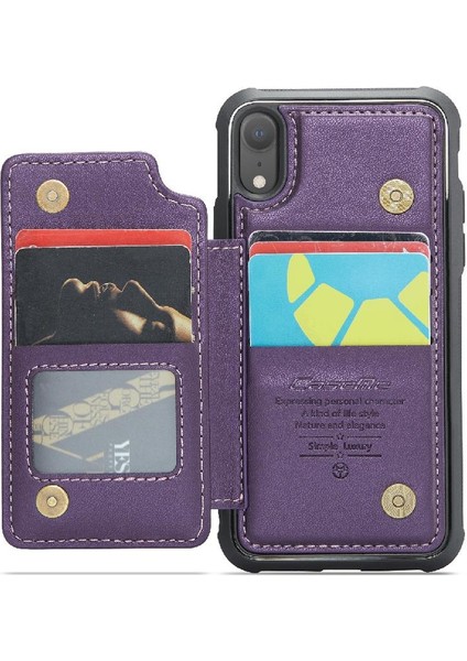 IPhone Xr Kickstand Rfıd Engelleme Pu Deri Kart Için Caseme Cüzdan Kılıf (Yurt Dışından)