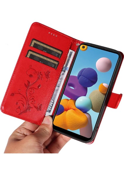 Samsung Galaxy A21 Kabartmalı Kelebek ve El ile Kart Yuvası Için Kılıf (Yurt Dışından) indirimleri
