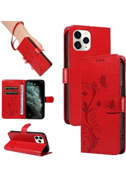 IPhone 11 Için Kılıf Pro Kabartmalı Kelebek ve Kart Yuvası Yüksek Kalite (Yurt Dışından)