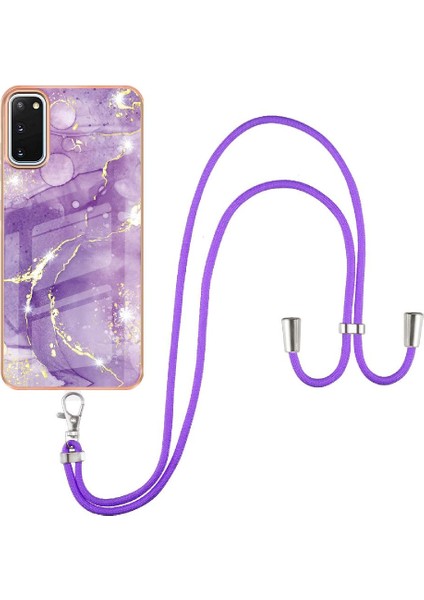Samsung Galaxy S20 5g Crossbody Kordon Askısı Mermer Anti-Scratch Için Kılıf (Yurt Dışından)
